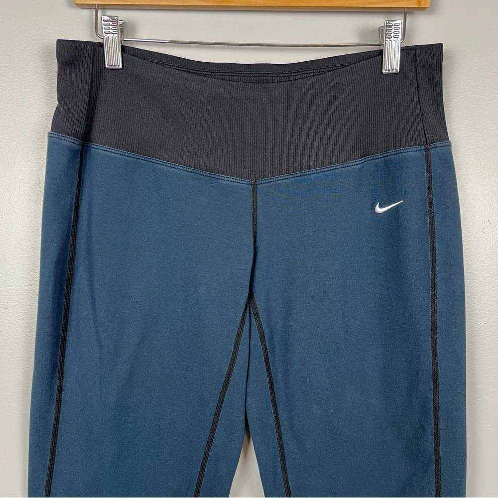 Nike Women's Fit-Dri Blue Capri Elastic Waist Leggings 337859 Size M; Activewear